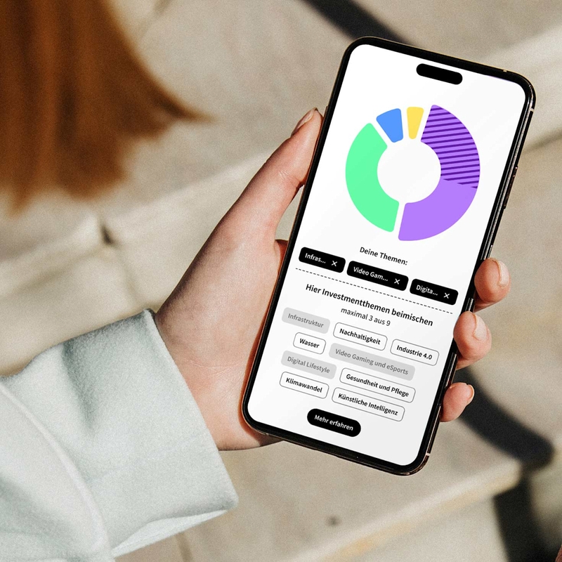 Handy mit Portfolio Donut