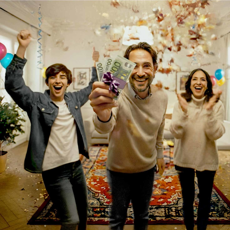 Fröhliche Personengruppe